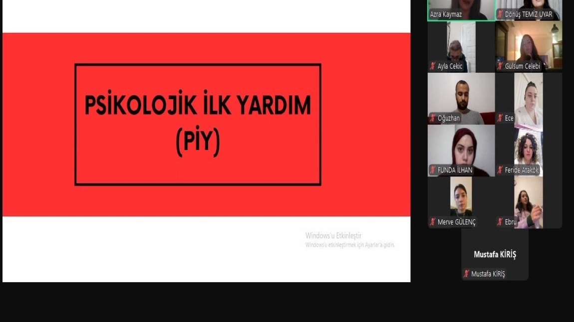 OKUL TEMELLİ PSİKOLOJİK İLK YARDIM ÖĞRETMEN BİLGİLENDİRME OTURUMU
